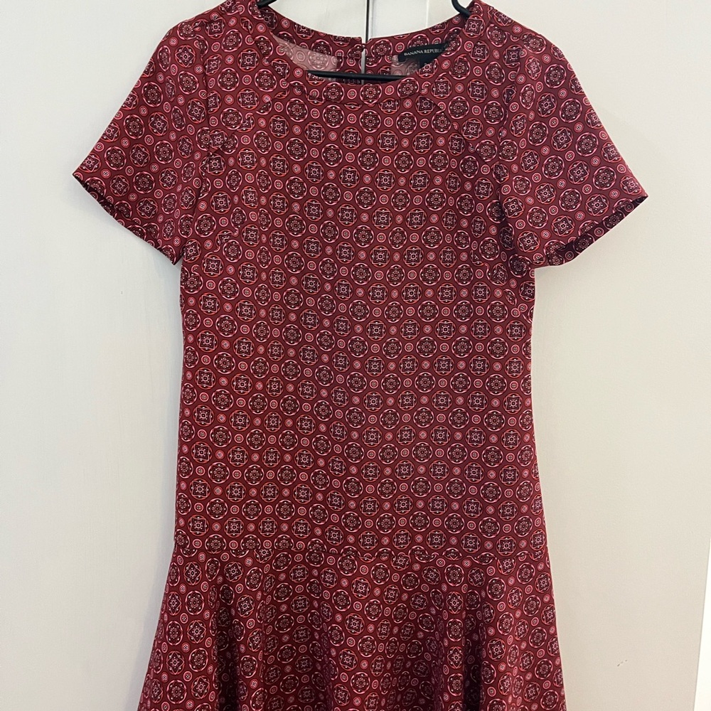 Banana Republic Red Geometric Mini Dress